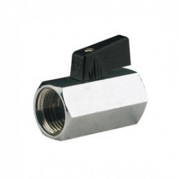 MINI BALL VALVE, FEMALE/FEMALE, 1/8" (4MM), WITH TEE HANDLE